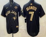 Toronto Blue Jays #7 Kazuma Okamoto Black Gold 2025 American League Champions Limited Stitched Jersey