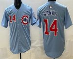 Chicago Cubs #14 Ernie Banks Baby Blue Limited Jersey