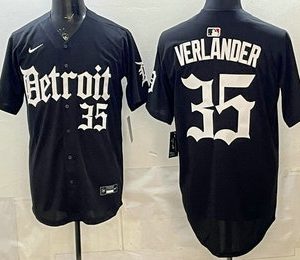 Detroit Tigers #35 Justin Verlander Black Limited Cool Base Stitched Jersey