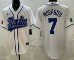 Italy #7 Nick Morabito White 2026 World Classic Cool Base Jersey