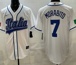 Italy #7 Nick Morabito White 2026 World Classic Cool Base Jersey