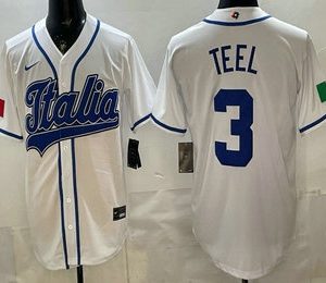 Italy #3 Kyle Teel White 2026 World Classic Cool Base Jersey
