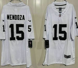 Las Vegas Raiders #15 Fernando Mendoza Limited White Vapor Jersey