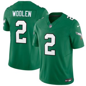 Philadelphia Eagles #2 Tariq Woolen Kelly Green 2026 F.U.S.E. Vapor Untouchable Limited Throwback Stitched Jersey