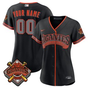 WoSan Francisco Giants Custom Black 2026 Alternate Stadium Stitched Jersey(Run Small)