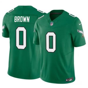 Philadelphia Eagles #0 Hollywood Brown Kelly Green 2026 F.U.S.E. Throwback Vapor Untouchable Limited Stitched Jersey