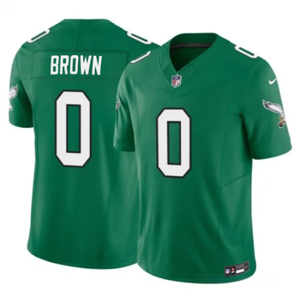 Philadelphia Eagles #0 Hollywood Brown Kelly Green 2026 F.U.S.E. Throwback Vapor Untouchable Limited Stitched Jersey