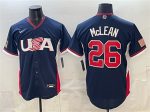 USA #26 Nolan McLean Navy 2026 World Classic Road Stadium Stitched Jersey