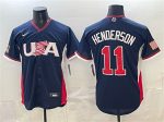 USA #11 Gunnar Henderson Navy 2026 World Classic Road Stadium Stitched Jersey