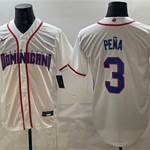 Dominican Republic #3 Jeremy Pe?a White 2026 World Classic Home Stadium Stitched Jersey