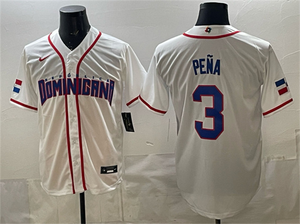 Dominican Republic #3 Jeremy Pe?a White 2026 World Classic Home Stadium Stitched Jersey