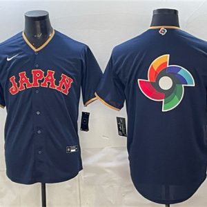 Japan Team Big Logo Navy 2026 World Classic Road Stadium Stitched Jersey