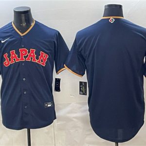 Japan Blank Navy 2026 World Classic Road Stadium Stitched Jersey