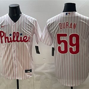 Philadelphia Phillies #59 Jhoan Dur¨¢n White Cool Base Stitched Jersey