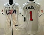 USA #1 Corbin Carroll White 2026 World Classic Cool Base Jersey