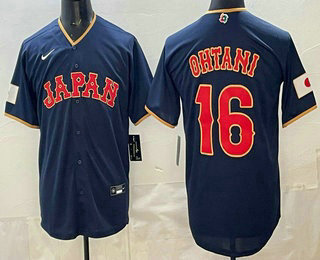 Japan #16 Shohei Ohtani Navy 2026 World Classic Cool Base Jersey