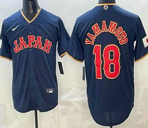 Japan #18 Yoshinobu Yamamoto Navy 2026 World Classic Cool Base Jersey