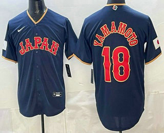 Japan #18 Yoshinobu Yamamoto Navy 2026 World Classic Cool Base Jersey