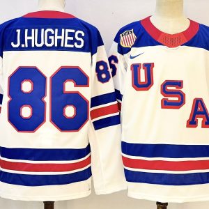 USA #86 Jack Hughes White 2025-2026 Stitched Jersey
