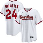 Cleveland Guardians #24 Chase DeLauter White Cool Base Limited Stitched Jersey
