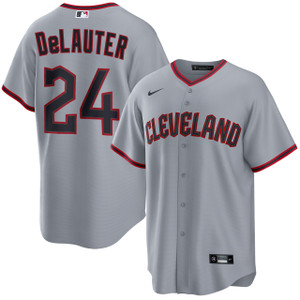 Cleveland Guardians #24 Chase DeLauter Gray Cool Base Limited Stitched Jersey