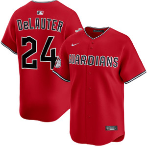 Cleveland Guardians #24 Chase DeLauter Red Cool Base Stitched Jersey