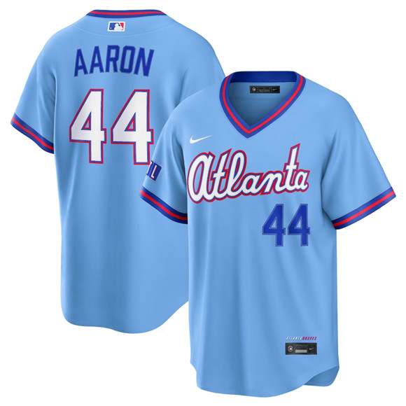 Atlanta Braves #44 Hank Aaron Powder Blue 2026 City Connect Stadium Stitched Jersey