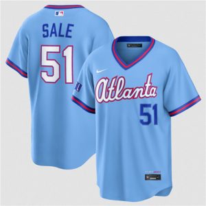 Atlanta Braves #51 Chris Sale Powder Blue 2026 City Connect Stadium Stitched Jersey