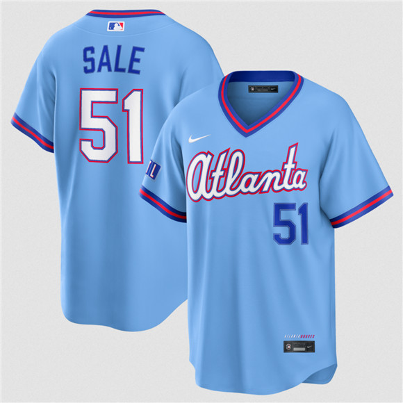 Atlanta Braves #51 Chris Sale Powder Blue 2026 City Connect Stadium Stitched Jersey
