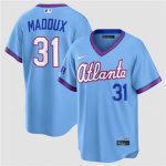 Atlanta Braves #31 Greg Maddux Powder Blue 2026 City Connect Stadium Stitched Jersey