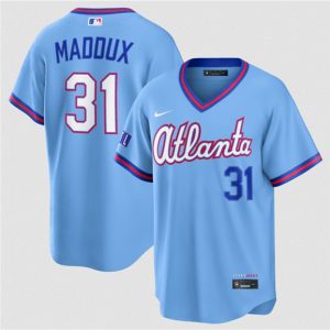 Atlanta Braves #31 Greg Maddux Powder Blue 2026 City Connect Stadium Stitched Jersey