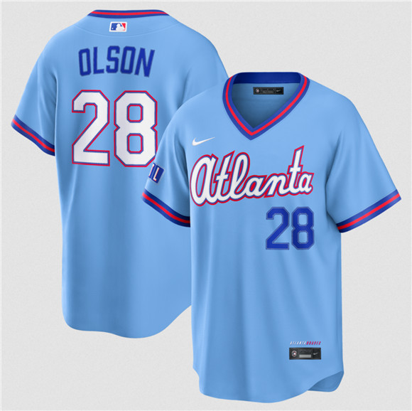 Atlanta Braves #28 Matt Olson Powder Blue 2026 City Connect Stadium Stitched Jersey