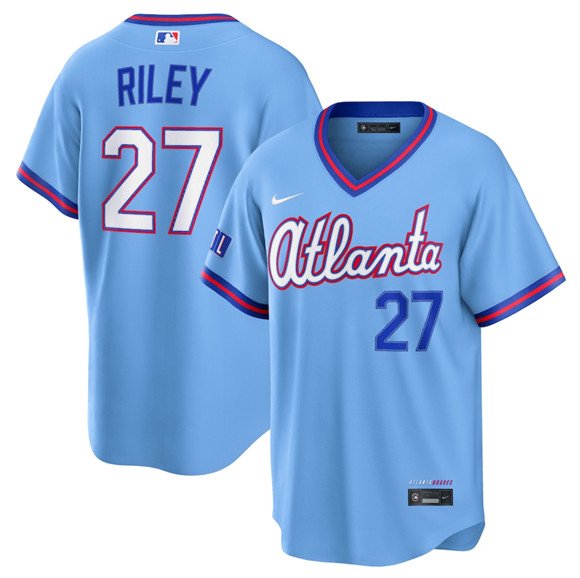 Atlanta Braves #27 Austin Riley Powder Blue 2026 City Connect Stadium Stitched Jersey