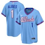 Atlanta Braves #1 Ozzie Albies Powder Blue 2026 City Connect Stadium Stitched Jersey
