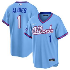 Atlanta Braves #1 Ozzie Albies Powder Blue 2026 City Connect Stadium Stitched Jersey