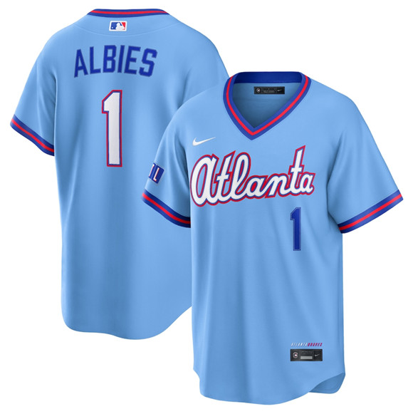 Atlanta Braves #1 Ozzie Albies Powder Blue 2026 City Connect Stadium Stitched Jersey