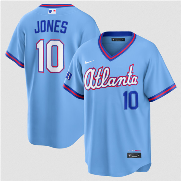 Atlanta Braves #10 Chipper Jones Powder Blue 2026 City Connect Stadium Stitched Jersey