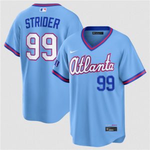 Atlanta Braves #99 Spencer Strider Powder Blue 2026 City Connect Stadium Stitched Jersey
