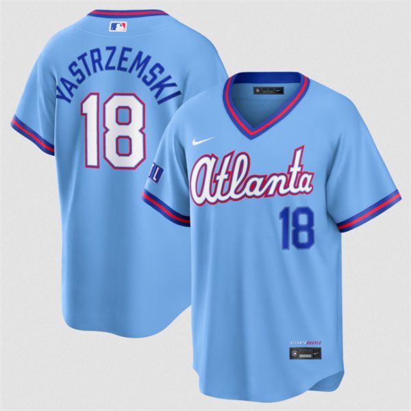 Atlanta Braves #18 Mike Yastrzemski Powder Blue 2026 City Connect Stadium Stitched Jersey
