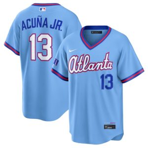 Atlanta Braves #13 Ronald Acu?a Jr. Powder Blue 2026 City Connect Stadium Stitched Jersey