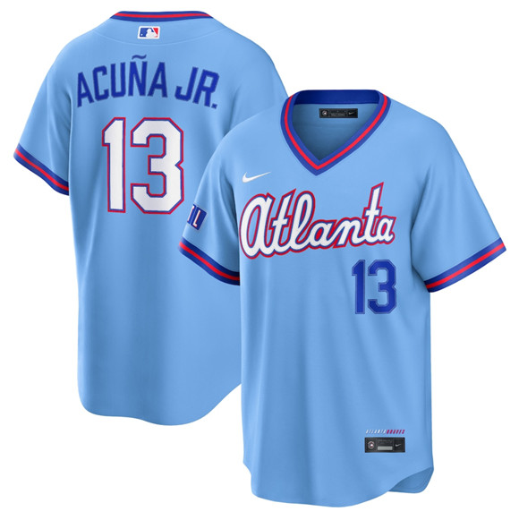 Atlanta Braves #13 Ronald Acu?a Jr. Powder Blue 2026 City Connect Stadium Stitched Jersey