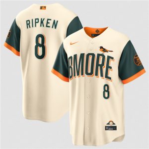 Baltimore Orioles #8 Cal Ripken Jr Natural 2026 City Connect Stadium Stitched Jersey