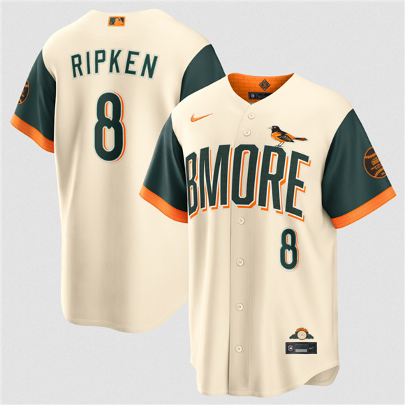Baltimore Orioles #8 Cal Ripken Jr Natural 2026 City Connect Stadium Stitched Jersey