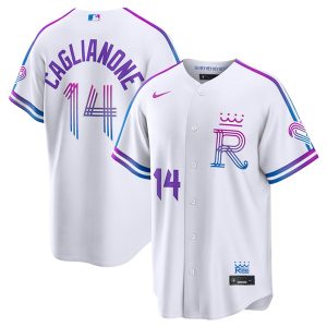 Kansas City Royals #14 Jac Caglianone White 2026 City Connect Stadium Stitched Jersey