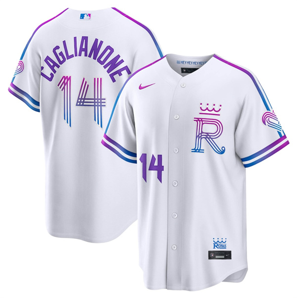 Kansas City Royals #14 Jac Caglianone White 2026 City Connect Stadium Stitched Jersey