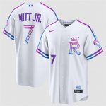 Kansas City Royals #7 Bobby Witt Jr. White 2026 City Connect Stadium Stitched Jersey
