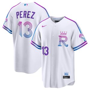 Kansas City Royals #13 Salvador Perez White 2026 City Connect Stadium Stitched Jersey