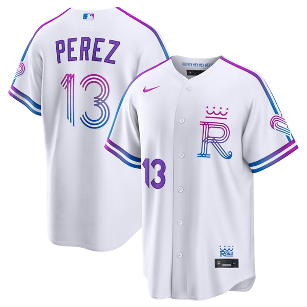 Kansas City Royals #13 Salvador Perez White 2026 City Connect Stadium Stitched Jersey