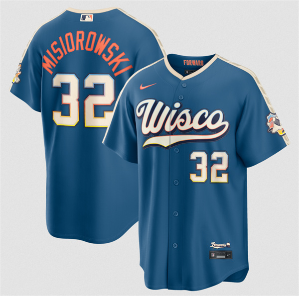 Milwaukee Brewers #32 Jacob Misiorowski Mineral Blue 2026 City Connect Stadium Stitched Stitched Jersey
