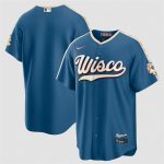 Milwaukee Brewers Blank Mineral Blue 2026 City Connect Stadium Stitched Stitched Jersey